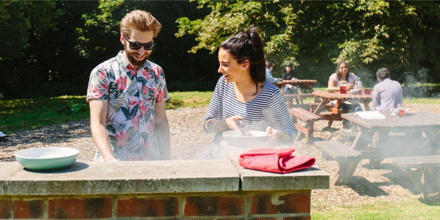 Students having a BBQ