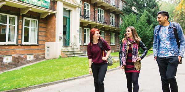 Students outside North Hill Court